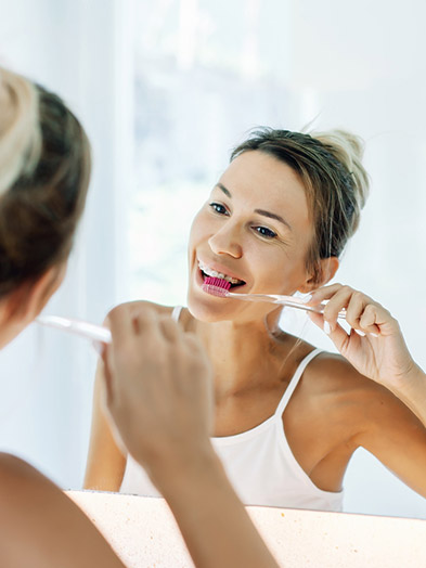 brushing and flossing